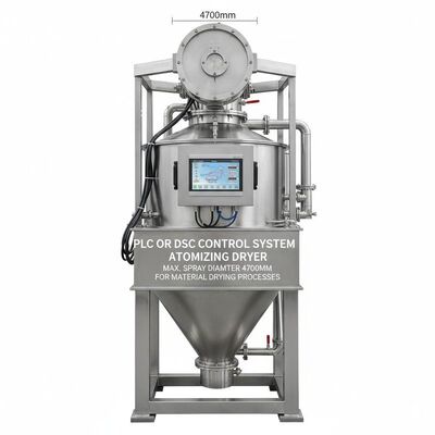 PLC Hoặc Hệ Thống Điều Khiển DSC Máy Sấy Phun Sương Có Đường Kính Phun Tối Đa 4700mm Được Thiết Kế Cho Quy Trình Sấy Vật Liệu