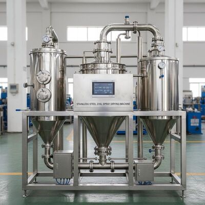 Thép không gỉ316L Máy sấy khô với nhiệt độ đầu vào 140-350 điều khiển tự động và nhiệt độ đầu ra 80-90 độ cho công nghiệp