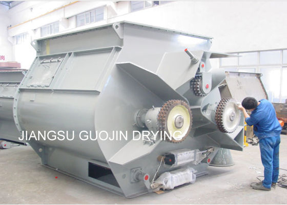 Máy trộn cánh khuấy trục đôi không trọng lực nằm ngang 300kg / mẻ cho thức ăn gia cầm