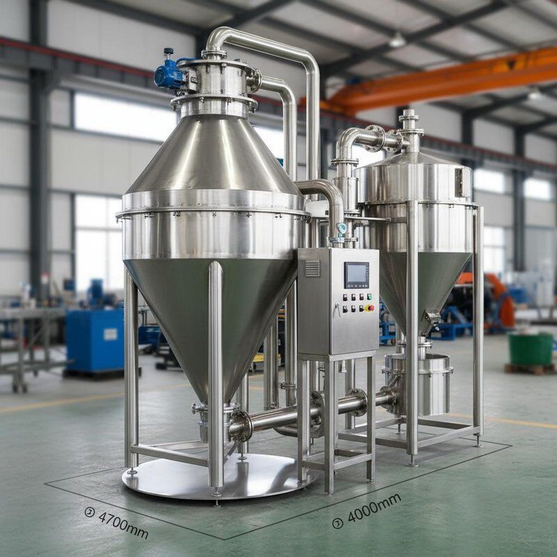 Max độ ẩm bốc hơi 500kgh Máy sấy xịt Máy chạy cơ khí Đầu xịt ly tâm và đường kính xịt tối đa 4700mm Được thiết kế để sấy khô